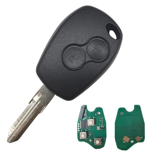 Heart Horse FSK 433MHz Clé de Rechange Télécommande pour Re n Ault Twingo Trafic Symbol Dacia Duster Logan Sandero (2013-2016), 2 Boutons Coque de Clé à...