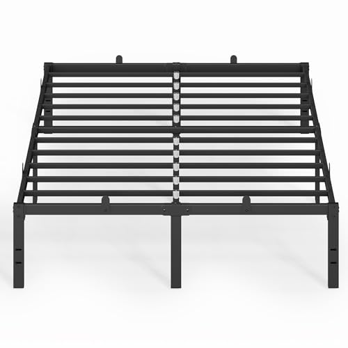 VASAGLE Einzelbettgestell, Bett, 90 x 200 cm, Metallbett, Bettrahmen, Unterbettaufbewahrung, modern, Gästebett, einfacher Aufbau, tintenschwarz...