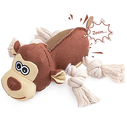 Pubialo Dog Squeaky Toys for Large Dogs Durable Plush Chew Toy Stuffed Interactive Puppy Toys for Small Large Dogs Training and Reduce Boredom (Canvas Monkey)