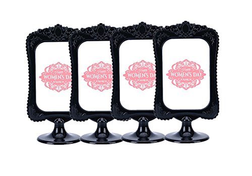 black double sided picture frame - 4 Pack Black Double Sided Self Standing Photo Frame,Vertical Stand Photo Frames Photos 4x6