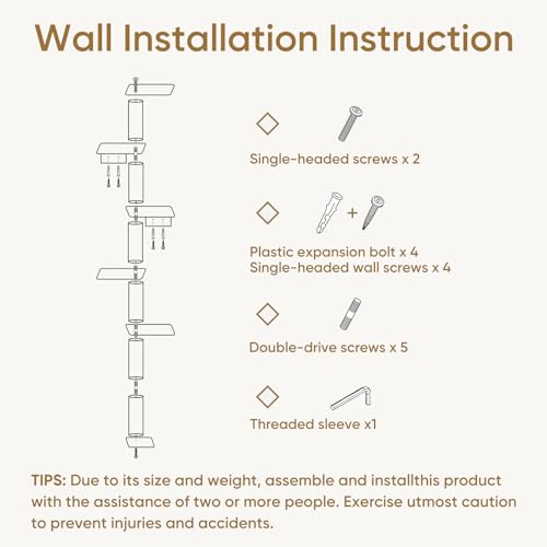 Torre para gatos de pared 5 niveles 80 pulgadas miniatura 7