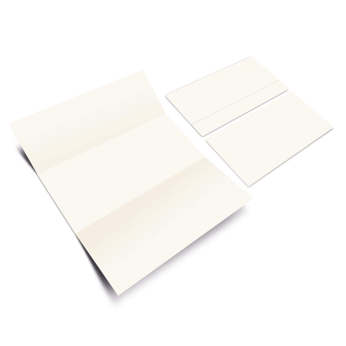 150 Blanko Klappkarten DIN Lang Wickelfalz Naturpapier 300 g/qm Set Papier wählbar