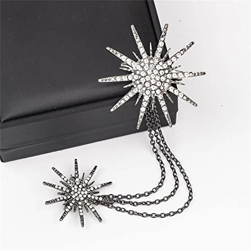Pin de traje con copo de nieve de seis puntos para bodas y galas 4