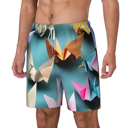 Bañador con estampado de grullas premium de secado rápido casual 2
