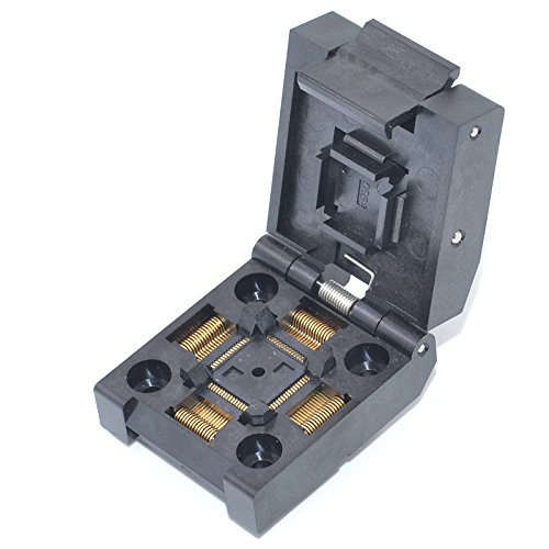 qfp64-05 socket ic burn-in tesing socket fpq-64-05-06 05mm pitch 10x10mm ic dimension clamshell socket soldering versionqfp64-05
