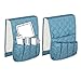 H.VERSAILTEX 35" x 13" Sofa Couch Chair Armrest Organizer for Smart Phone, Book, Magazines, Ipad, TV Remote Control, Stay in Place, 2 Packs (Smoke Blue/Beige)