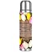Tulipani colorati con struttura in legno, thermos in acciaio inox, tazza isolante in pelle, per caffè caldo o tè freddo + tazza per bevande, perfetta per ufficio, campeggio e all'aperto