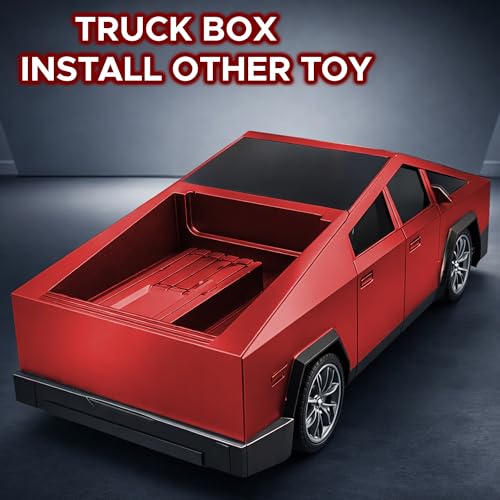 Image of NHR Tesla Cybertruck Remote Control Car for Kids 3-5 & 6-8 Years, 1:24 Scale RC Car with Rechargeable Battery, LED Lights & Remote Controller, Toy Car for Boys Girls Indoor Outdoor Gift (Red)