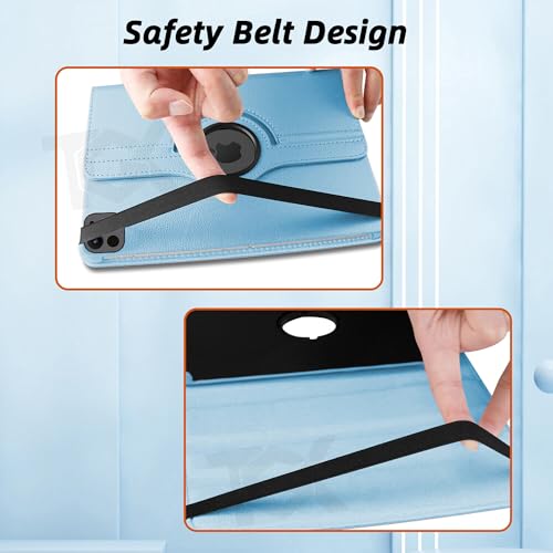 Image of TGK Rotating Case for iPad Pro 11 Inch M5 2025 /M4 2024 Model A3357 /A3358 /A3359 /A2836 /A2837 /A3006, Cover for 6th /5th Gen iPad Pro 11 inch Sky Blue
