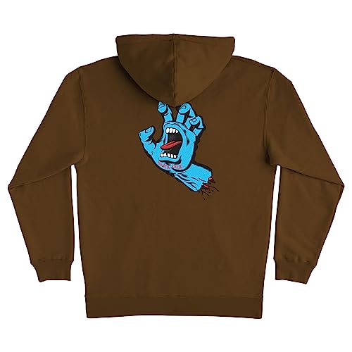 SANTA CRUZ Screaming Hand P/O Hooded Heavyweight Sweatshirt Brown Med Mens2