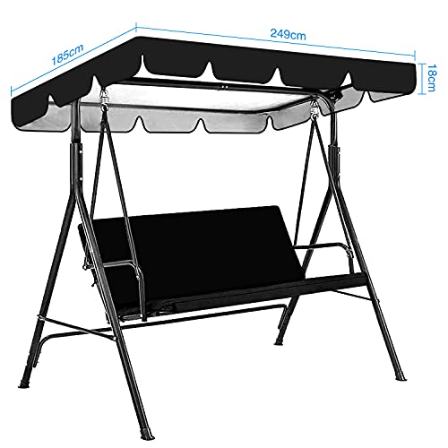 Hollywoodschaukel Ersatzdach, Universal Sonnendach Schwing Dachabdeckung, Schaukel BaldachPlane Ersatzbezug, Gartenschaukel Baldachin Top Cover, Schaukelstuhl Markise, 249*185*18cm - Image 6