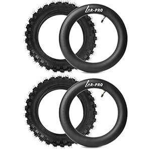 (2 Set) 2.5-10″ Off-Road Tire and Inner Tube Set – Dirt Bike Tire with 10-Inch Rim and 2.5/2.75-10 Dirt Bike Inner Tube Heavy Duty Compatible with Honda CRF50/XR50, Suzuki DRZ70/JR50 and Yamaha PW50