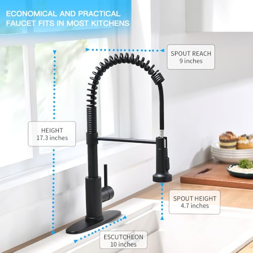 image for OWOFAN Black Kitchen Faucet with Pull Down Sprayer 1 Handle Pull Out S