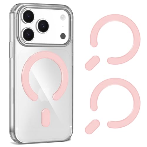Anneau MagSafe universel autocollant rose pour chargeur sans fil iPhone et Samsung