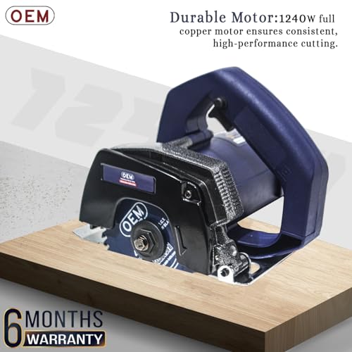 Image of OEM Marble Cutter 4-Inch 1240W | Includes Blade, Tool Kit, Accessories | High-Speed Cutting Machine for Marble, Granite, and Wood | Portable Electric Circular Saw for Precise Cuts | CM4