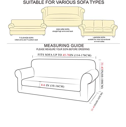 Tianshu 2 Piece Velvet Loveseat Cover,Soft Plush Loveseat Slipcover, Non-Slip High Stretch Couch Covers For 2 Cushion Couch, Stylish Fleece Furniture Cover Protector. (Loveseat, Light Gray) #TOP2