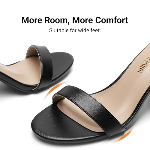 DREAM PAIRS DREAM PAIRS Women's Chunk Low Heel Pump Sandals,Size 10,Black/Pu,CHUNK