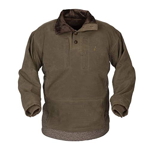 Avery Heritage Waterfowl Sweater – Waxed Cotton & Windproof Fleece, Fleece-Lined Chest Pockets & Side Storage, Rib Cuffs
