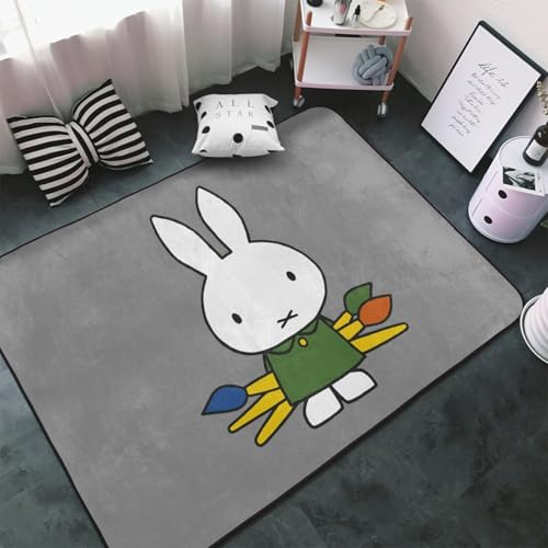 カーペット ミッフィー ラグ ラグマット 150×100cm おしゃれ 滑り止め 絨毯 じゅうたん 洗える 室内リビングマット 寝室 居間用 家庭用 オフィス用