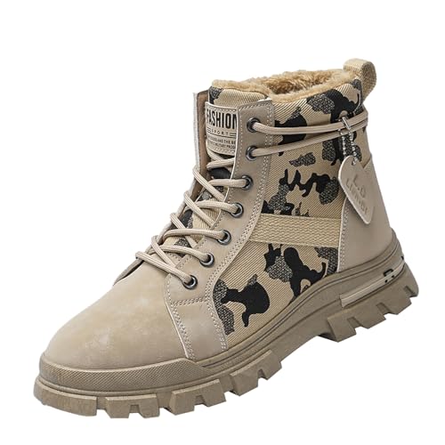 Bottines d'hiver homme chaudes décontractées semelle épaisse anti-glisse