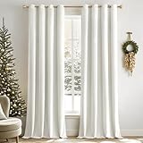 MIULEE Velvet Curtains Pure White Elegant Grommet Curtains Thermal Insulated Soundproof Room Darkening Curtains/Drapes for Classical Living Room Bedroom Decor 52 x 84 Inch Set of 2