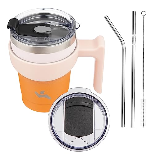 Image of Konokyo 10 oz Tumbler with Handle and Straw, Insulated Travel Mug