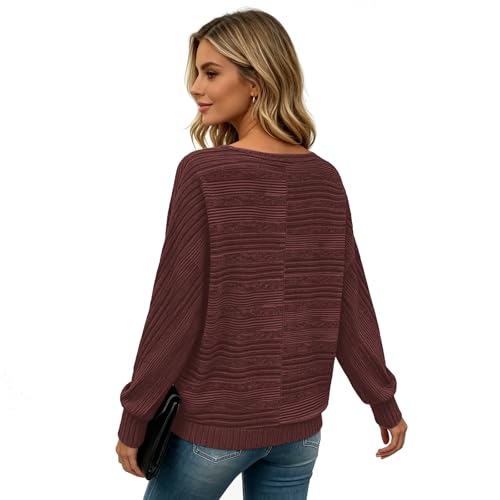 Image of Women's Batwing Tunic Tops, Long Sleeve Shirts Blouses, Business Casual Sweater for Office Work