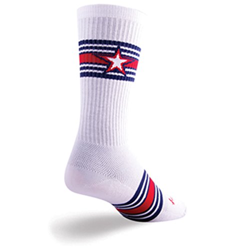 SockGuy Lacrosse Socks Flat Knit 8" All American S/M