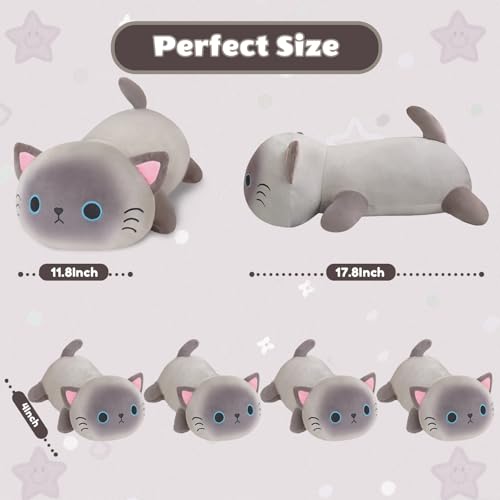 SQEQE Siamese Cat Stuffed Animals 5 in 1, Cute Siamese Cat Plush with 4 Babies in Tummy, Christmas Birthday Gifts for Boys and Girls - Thumbnail 4