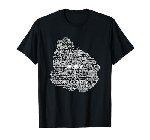 Mapa uruguayo, Uruguay en idiomas del mundo Camiseta