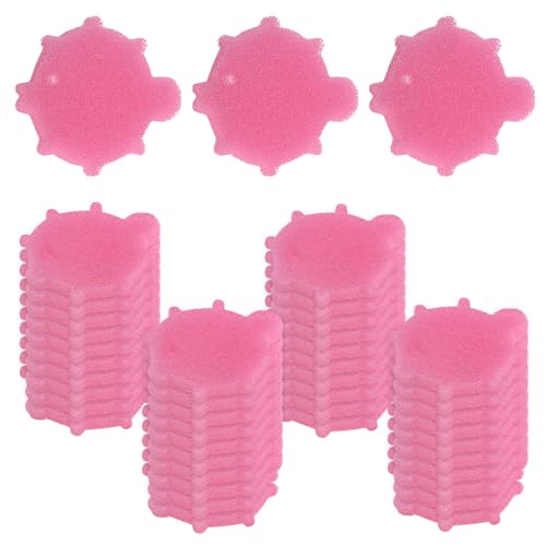 M METERXITY Paquete de 40 bolas absorbentes de escoria para bañera de hidromasaje, 12 x 10,5 cm, esponja con patrón de peces marinos para spa, bañera y piscina para absorber aceites, accesorios de