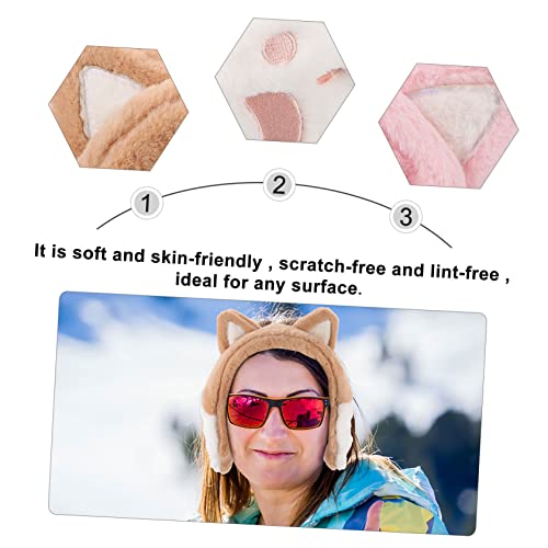 2pcs Warm Plush Ear Muffs Adorable Cat Pattern for Winter Sleep and Outdoor Activities3
