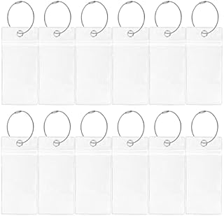 12 Pcs Cruise Luggage Tag Holders, Clear Suitcase Tags Plastic Luggage Label Holder Waterproof Cruise Luggage Tags with Zip Seal and Steel Loops Luggage Labels for Cruise Trip Vacation Accessories