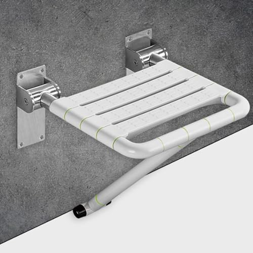 Shower Seat, 90° Up And Down Wall Mounted Folding Shower Benchstool, Wider And Larger Non-slip Seat Plate, Visible Night Light Bath Stool For Bathing Chair, Shoe-changing Stool, Public Places
