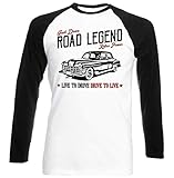  Teesandengines Men\'s Chrysler New Yorker Sedan 1950 Road Legend Black Long Sleeved T-Shirt Size XXLarge