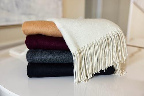 Velanio Cashmere 100% Cashmere Throw Blanket With Fringe 60 X 54 Inch Super Soft Warm For Home, Travel Sofa Bed thumb #4