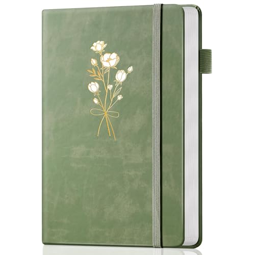 Ovesmusl Journal for Girls Women Journals for Writing 100GSM A5 Leather Notebook for Girls Ages 8-12 College Ruled 192 Pages Flower Diary with Heart-Shaped Shadow 8.3