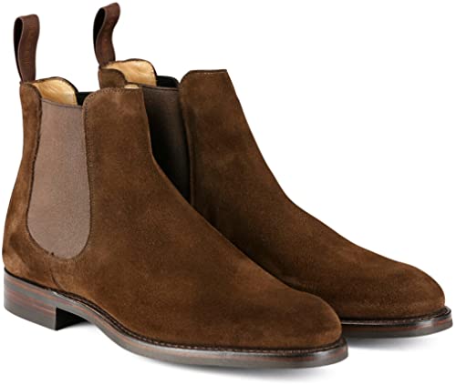 Image of THE CHARLIE “CHELSEA” CHELSEA BOOT IN CINNAMON CALF SUEDE WITH DOUBLE DAINITE SOLE - F Standard width - Size 12
