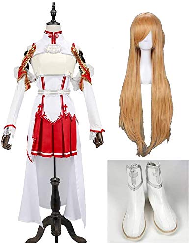 Amazon.co.jp: フルセット コスプレ衣装 ウィッグ靴付き 戦闘服 アスナ 