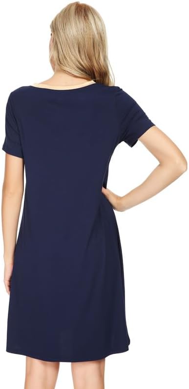 Women's Loose Comfy Nightgowns Soft Sleep Shirts Viscose from Bamboo Gowns Short Sleeve Pjs Dress S-XXL - Image 2