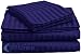 800 TC 100% Egyptian Cotton With Extra 21" Large Deep Sheet Set Queen Navy Blue Stripe 800 Thread's SRP LINEN