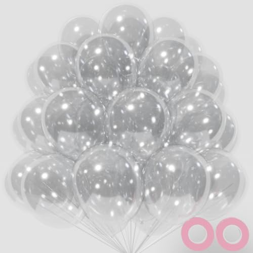 Image of Clear Balloon 12 Inch, 110pcs Latex Party Balloons Helium Bright Color for Birthday Baby Shower Wedding Party Supplies Arch Garland Decoration