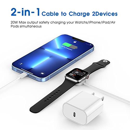 For Apple Watch Fast Charger Usb C, 2 In 1【Apple Mfi Certified】6Ft Iwatch Charger Magnetic Charging Cable &Pd Usbc Fast Wall Charger Power Adapter For Apple Watch Series 6/Se/5/4/3/2/1&Iphone 14/13/12 #TOP1