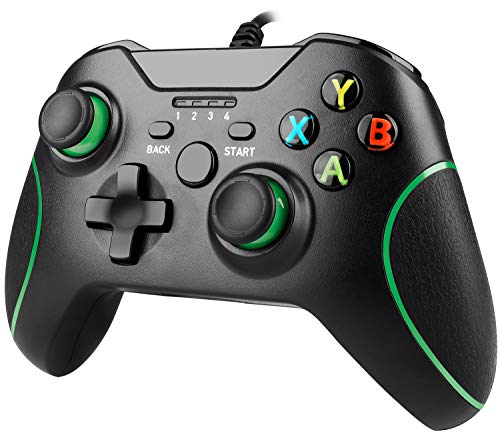 Xbox One Wired Controller, YAEYE Wired Xbox One Game Controller USB Gamepad Joystick Controller with Dual-Vibration for Xbox One PC Windows 7 8 10 (Black)