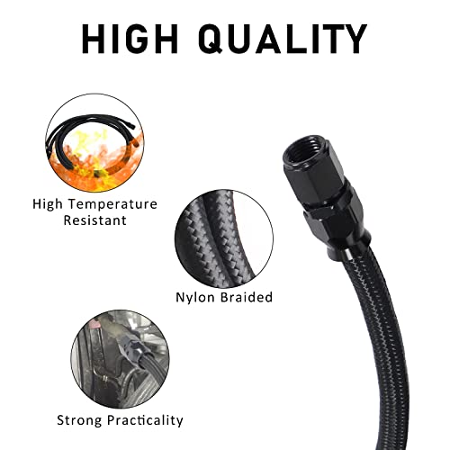 YESHMA AN6 PTFE 7Ft Transmission Cooling Lines Hose Compatible With 4L60 700R4 TH350 CBC350 TH400 3L80 Transmission Cooler line Hose Fitting E85 Nylon Stainless Steel Braided Lines X 2