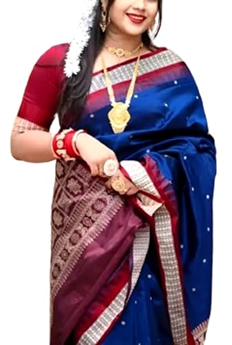 Generic blue sambalpuri silk saree – image 3