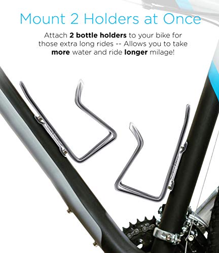 image for Aduro Sport Aduro Bike Water Bottle Holder Aluminum Cage, [2X Pack] Bi
