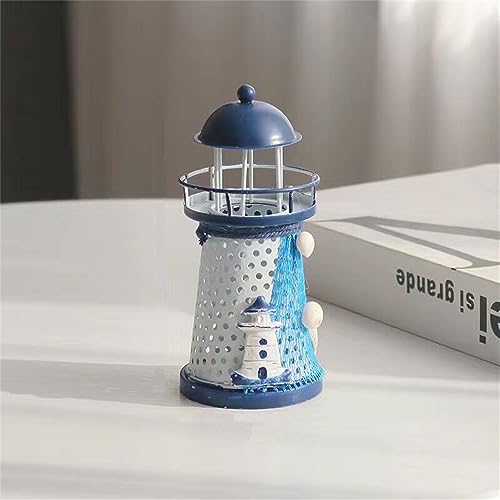 Fmtop-JP 灯台オブジェ 灯台 置物 模型 LED 地中海風 海の家 間接照明ライト インテリア 飾る ホーム 装飾 バスルーム装飾 マリン雑貨 アジアン雑貨 プレゼント 電池付け (D-14cm)