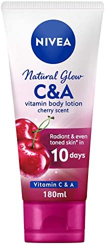 لوشن الجسم ناتشورال جلو غني بفيتامين C وA برائحة الكرز بحجم 180 مل من نيفيا لوشن الجسم ناتشورال جلو غني بفيتامين C وA برائحة الكرز بحجم 180 مل من نيفيا