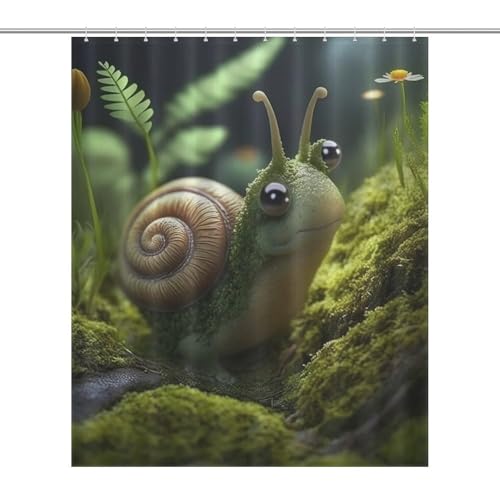 Rideau de douche imperméable escargots 152x183cm avec crochets